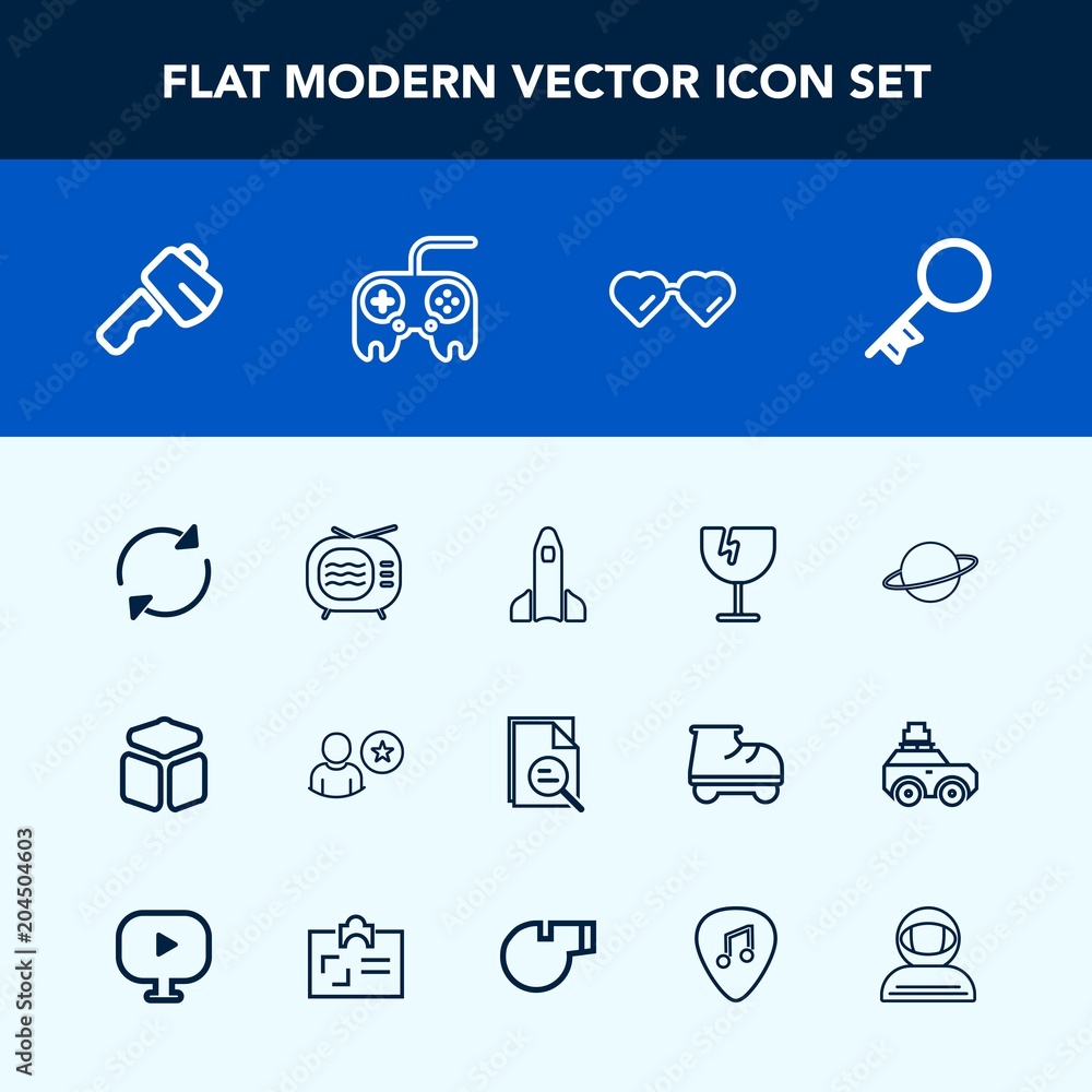 Modern, simple vector icon set with orbit, crash, destruction, spacesuit, hammer, web, video, space, television, online, tv, launch, science, glass, planet, house, shuttle, reload, business, key icons Modern, simple vector icon set with orbit, crash, destruction, spacesuit, hammer, web, video, space, television, online, tv, launch, science, glass, planet, house, shuttle, reload, business, key icons