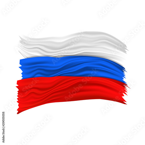 Russia brush strokes painted flag.