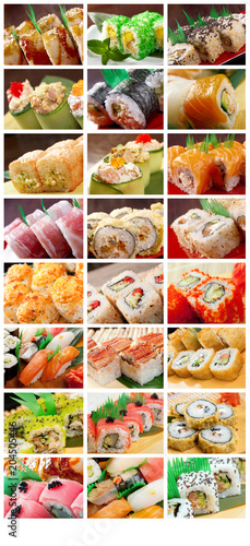 Food set Japanese Cuisine - Sushi Roll .