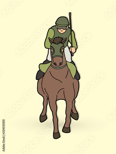 Riding horse, Race horse, Jockey Equestrian graphic vector.