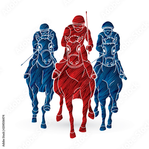 Riding horse, Race horse, Jockey Equestrian designed using grunge brush graphic vector.