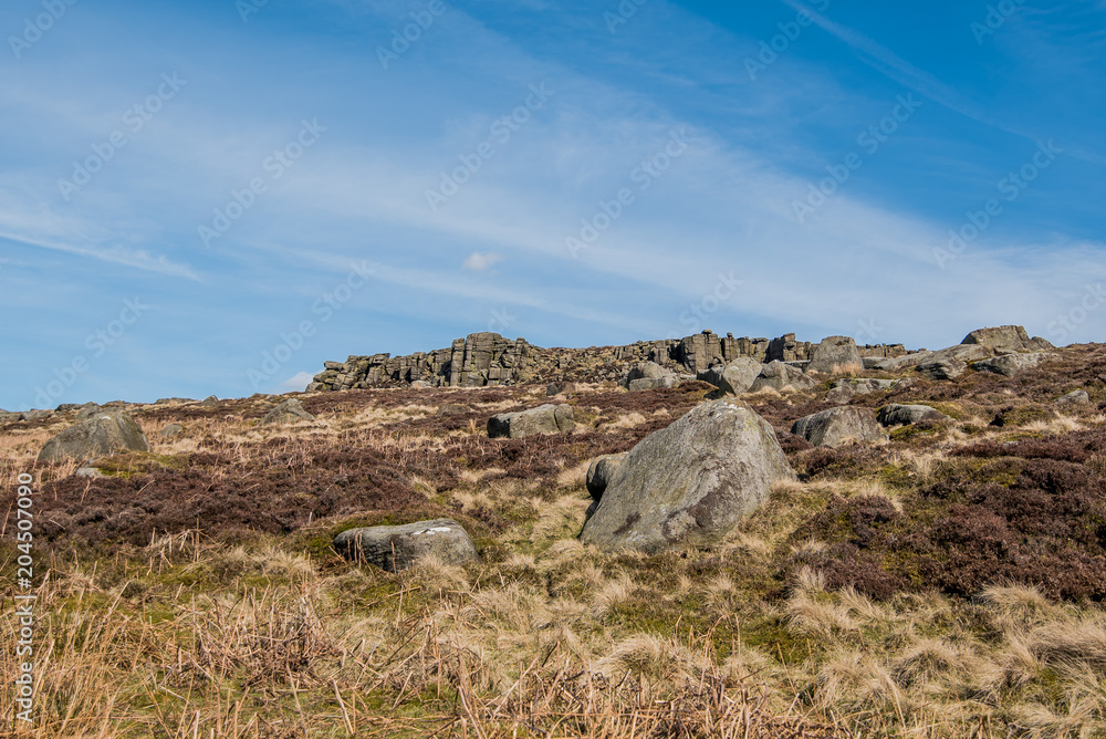 Landscape with rocks and blue sky