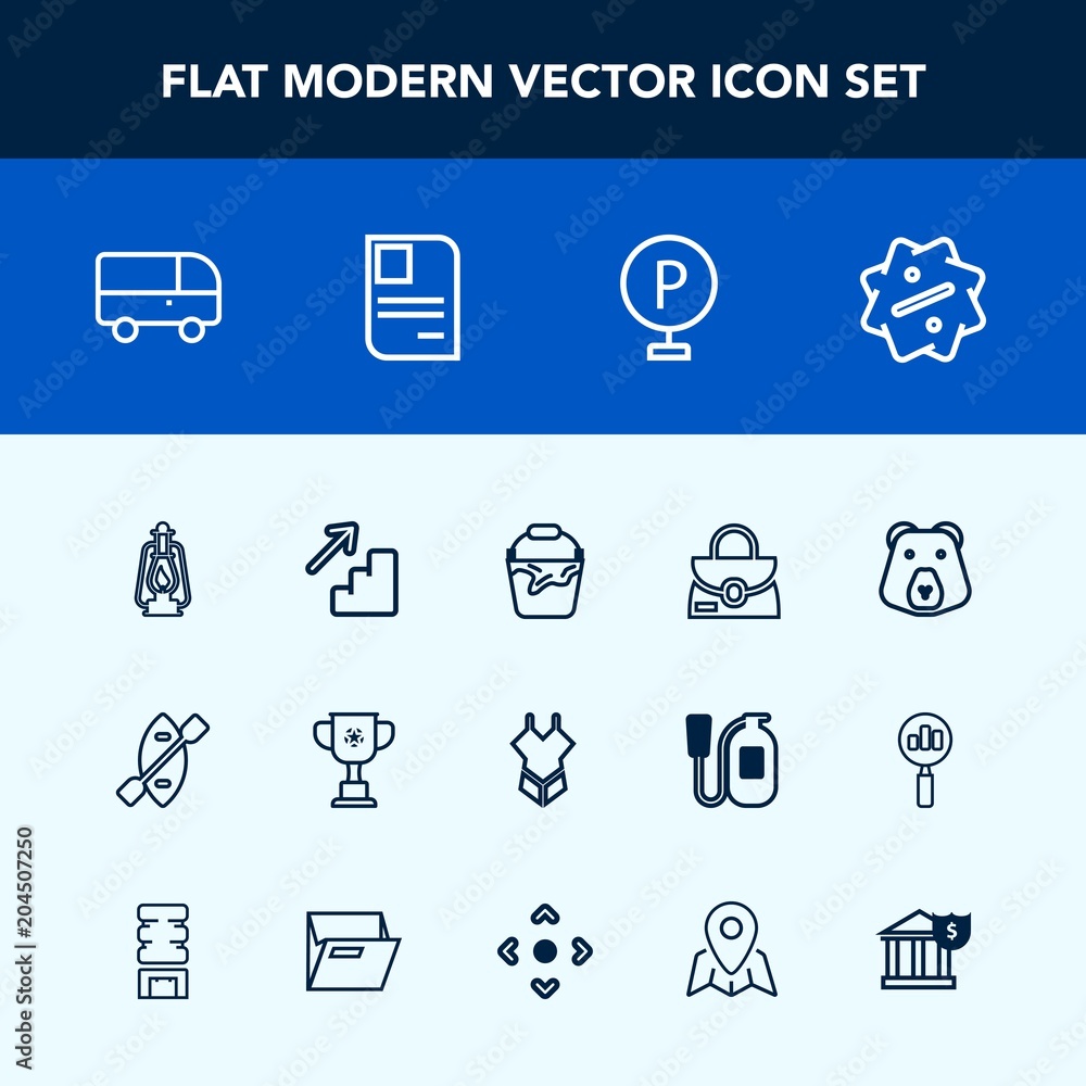 Modern, simple vector icon set with summer, bucket, woman, boat, bus, upstairs, downstairs, discount, cup, animal, speed, bag, clean, fashion, object, metal, road, urban, nature, wild, kerosene icons Modern, simple vector icon set with summer, bucket, woman, boat, bus, upstairs, downstairs, discount, cup, animal, speed, bag, clean, fashion, object, metal, road, urban, nature, wild, kerosene icons