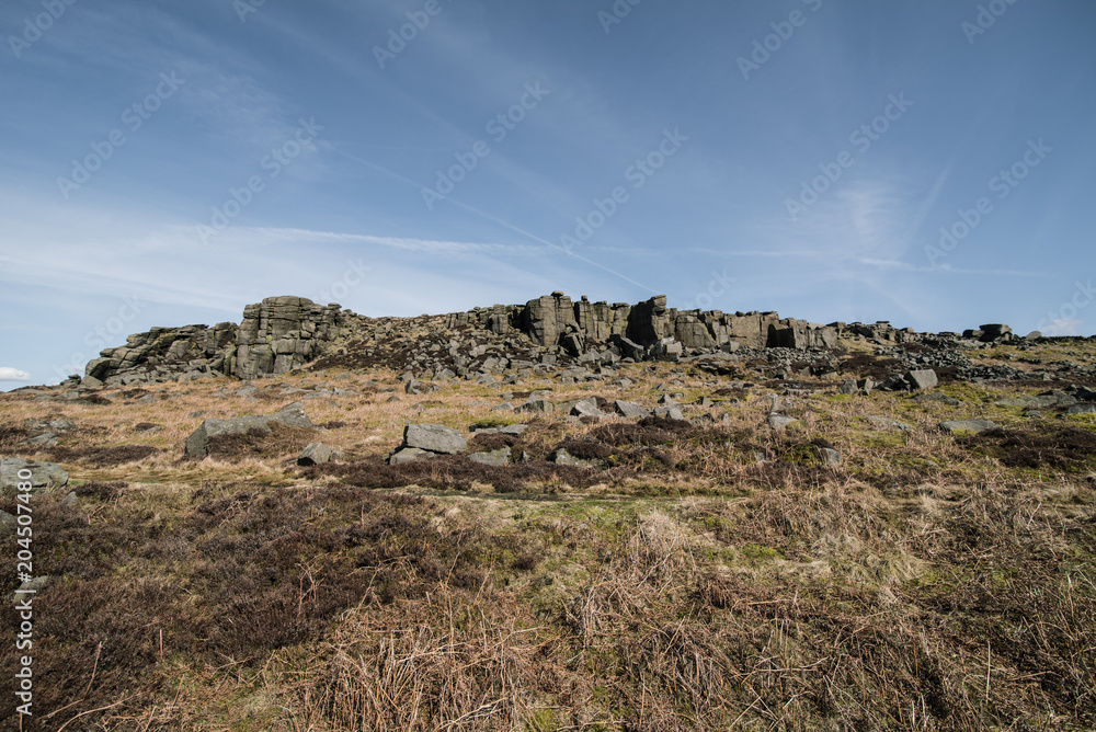 Grey rocks in the front, Bamford, Peak District