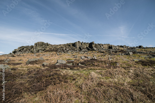 Obraz na płótnie Grey rocks in the front, Bamford, Peak District w salonie