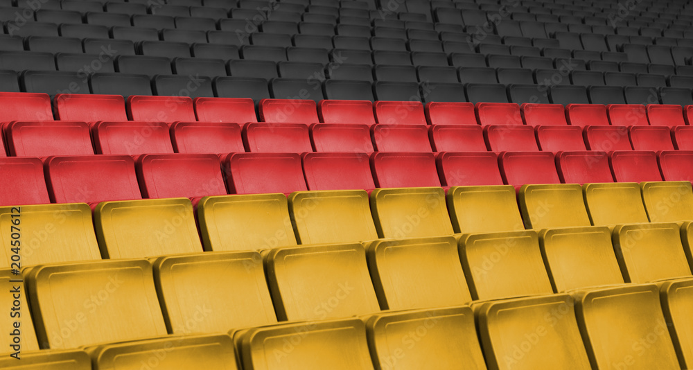 Obraz premium Empty seating in a sports stadium in Germany