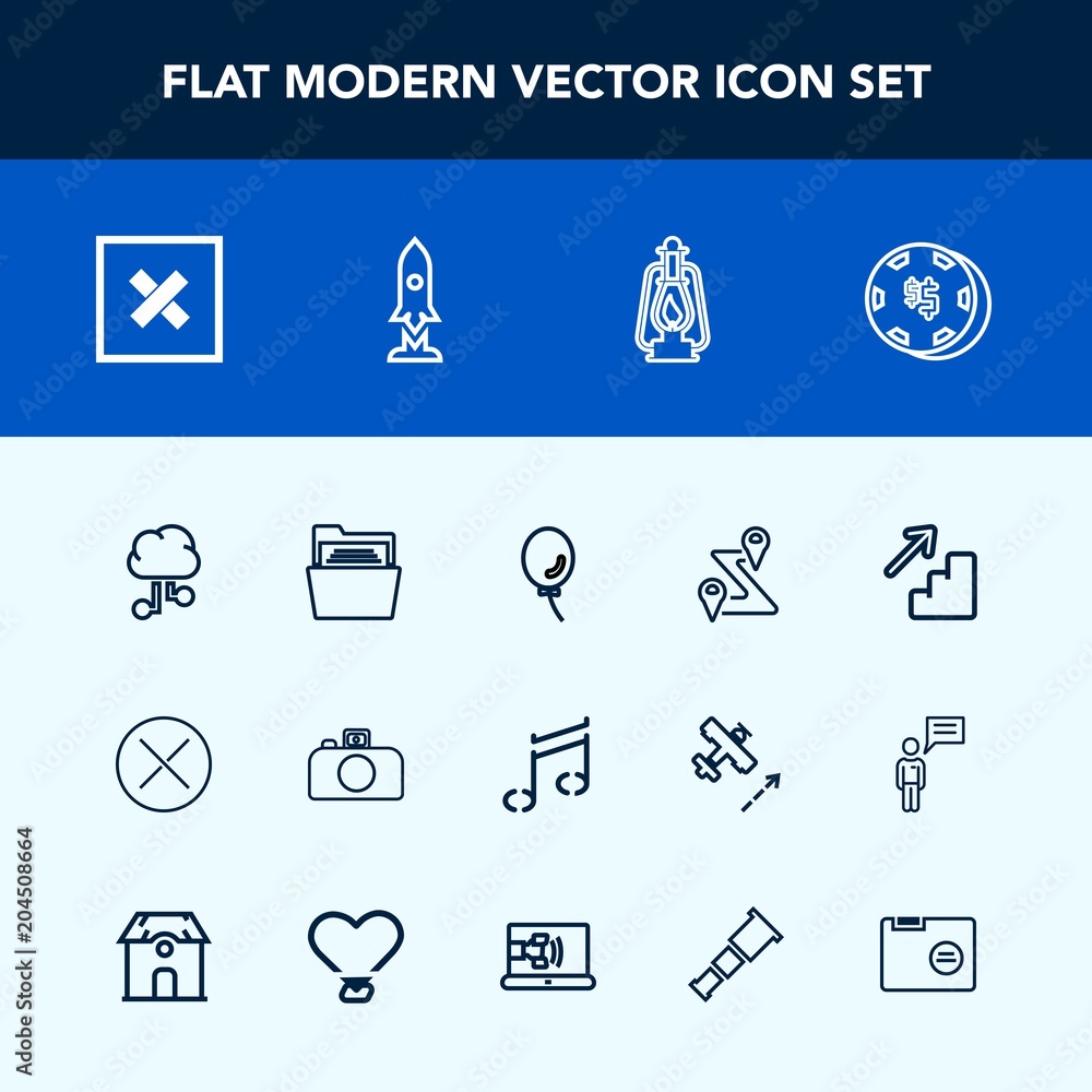 Modern, simple vector icon set with spaceship, casino, metal, camera, paper, rocket, risk, space, route, internet, downstairs, game, lantern, holiday, music, blank, air, technology, cloud, note icons Modern, simple vector icon set with spaceship, casino, metal, camera, paper, rocket, risk, space, route, internet, downstairs, game, lantern, holiday, music, blank, air, technology, cloud, note icons