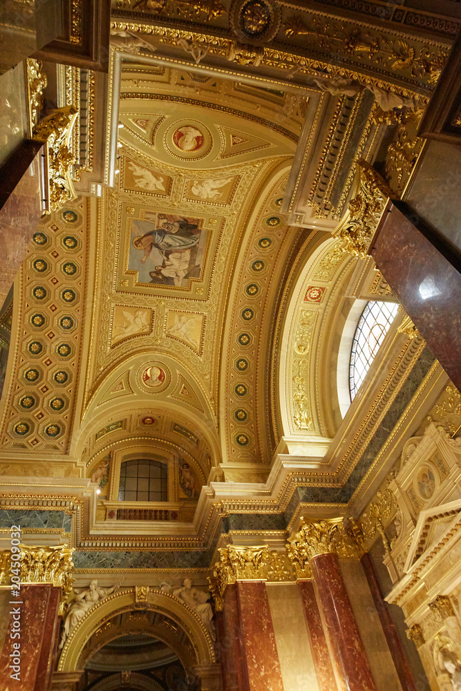 Budapest, Hungary - 17 April 2018: St. Stephen's Basilica interior.