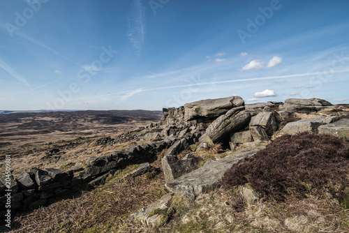 Obraz na płótnie The Peak District National Park, Bamford Edge, England w salonie
