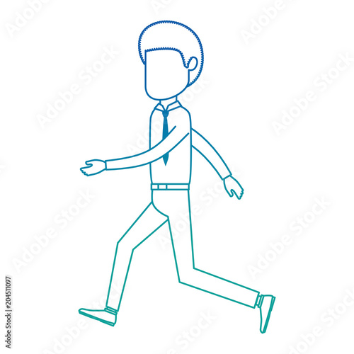 businessman sad running avatar character vector illustration design