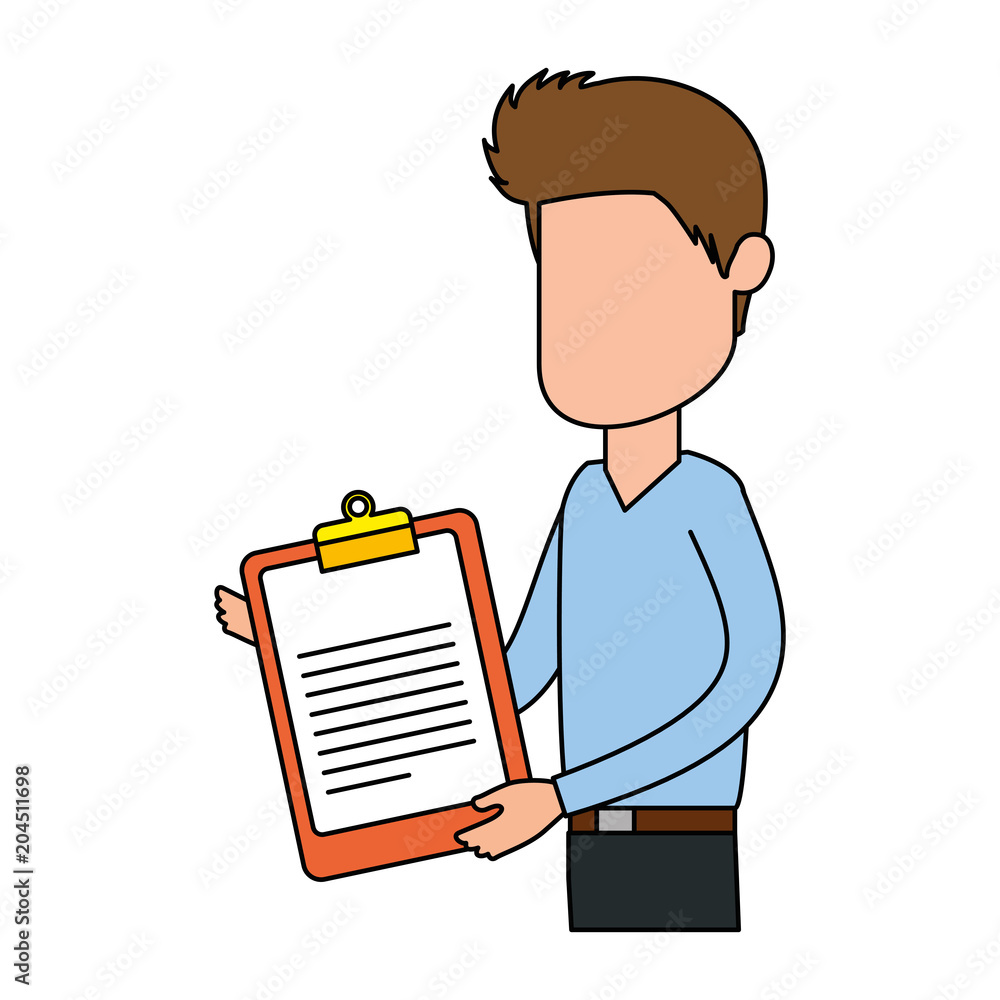 elegant businessman with clipboard avatar character vector illustration design elegant businessman with clipboard avatar character vector illustration design
