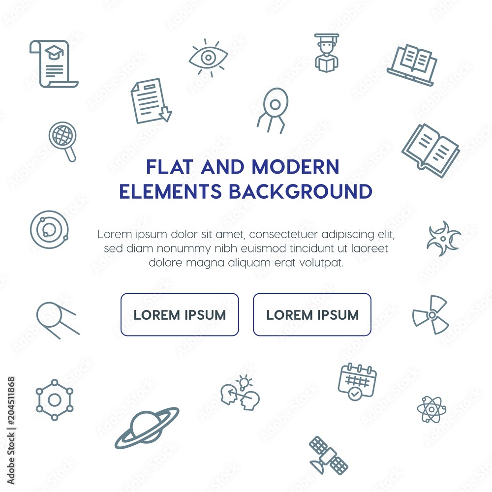 science, education outline vector icons and elements background concept