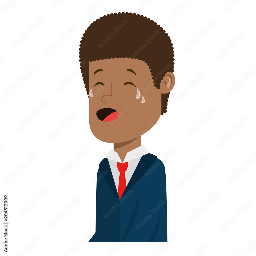 businessman sad avatar character vector illustration design