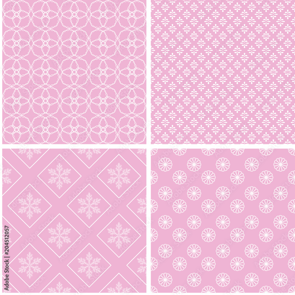 4 different seamless patterns.