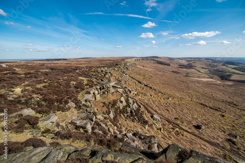 Obraz na płótnie The Bamford Edge landscape, UK w salonie