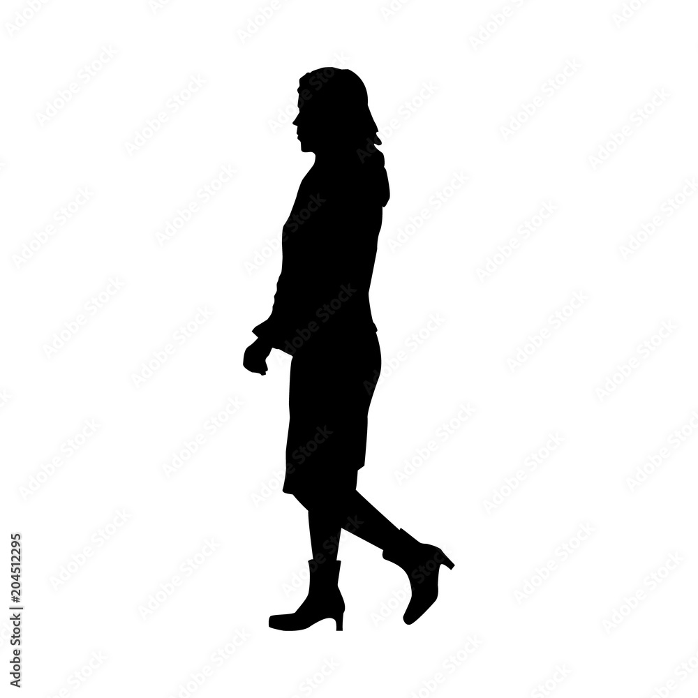Silhouette of walking woman. Silhouette of walking woman.