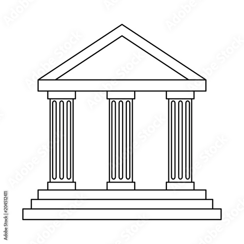bank building isolated icon vector illustration design