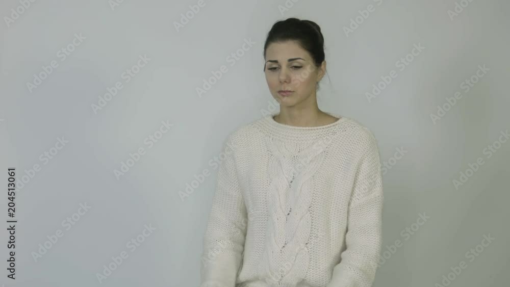 girl with a temperature in the jacket sneezes girl with a temperature in the jacket sneezes