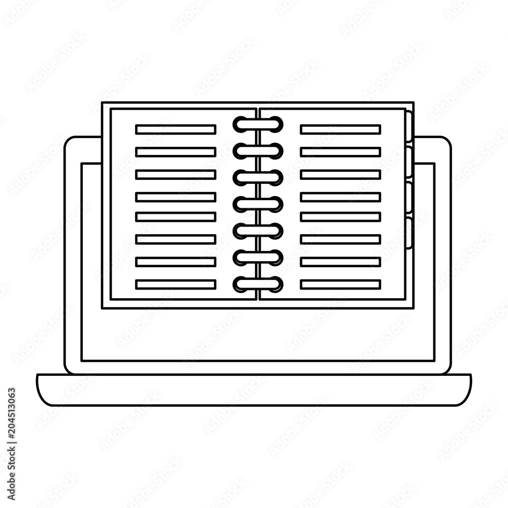 computer laptop with notebook vector illustration design computer laptop with notebook vector illustration design