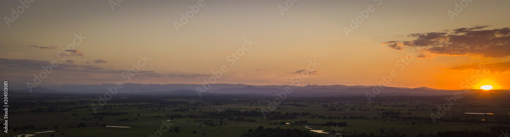 Aerial drone view over the scenic rim in Queensland, Australia