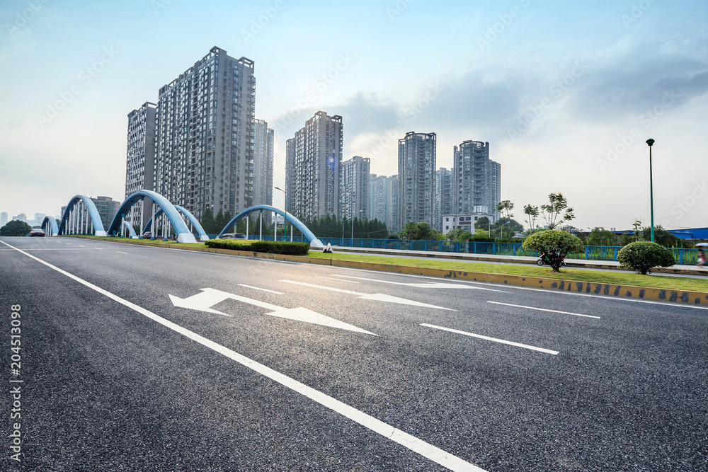 asphalt road in morden city