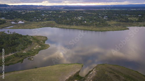 Aerial drone views of Wivenhoe Dam in Queensland, Australia © Melanie