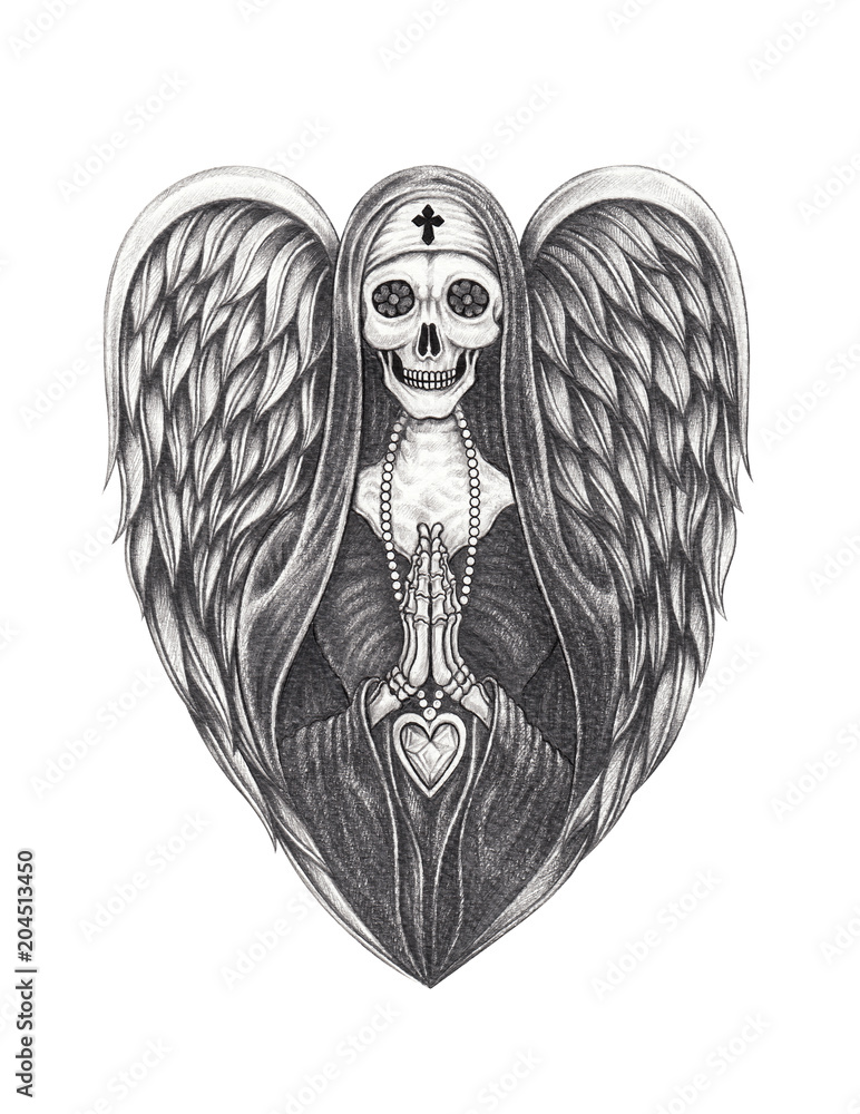 30 Skull Angel Tattoo Pictures Illustrations RoyaltyFree Vector Graphics   Clip Art  iStock