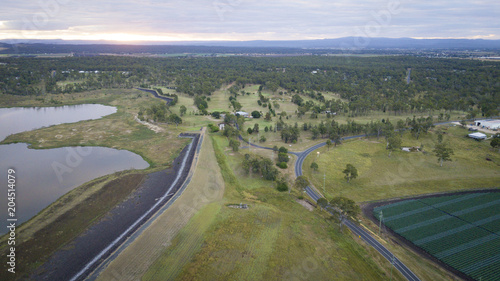 Aerial drone views in the Scenic Rim  Queensland  Australia