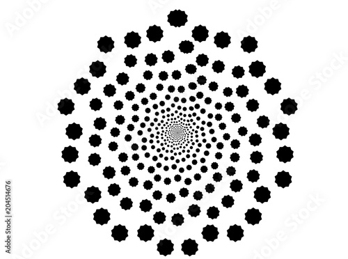 star transformation pattern with dot particles, space background with halftone effect, star effect isolated vector, starburst design background element