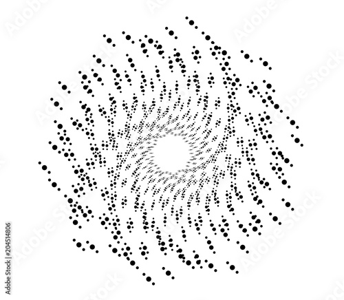 star transformation pattern with dot particles, space background with halftone effect, star effect isolated vector, starburst design background element