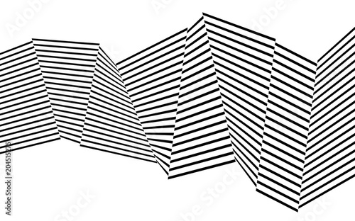 black and white stripe line abstract graphic optical art background