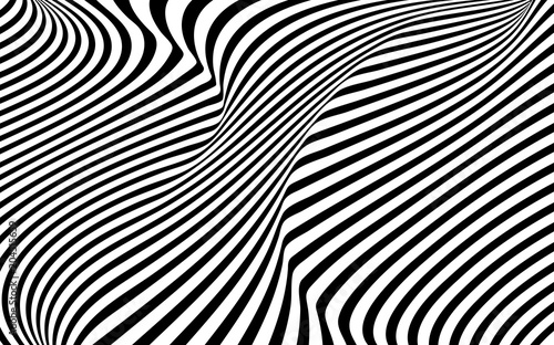 optical art wave abstract background black and white © am54