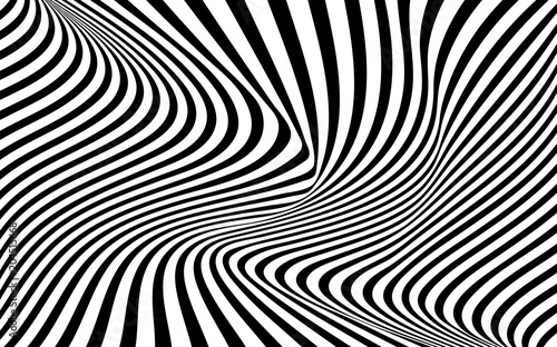 optical art wave abstract background black and white