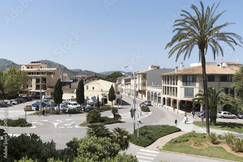 Alcudia, Mallorca, Spain. 2018. A view towards Inca and Palma from the Sant Sebastia Gate in the old quater of this historic town of Alcudia