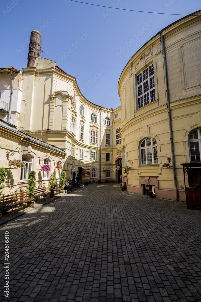 Street in the Old Town of Lviv. Ukraine