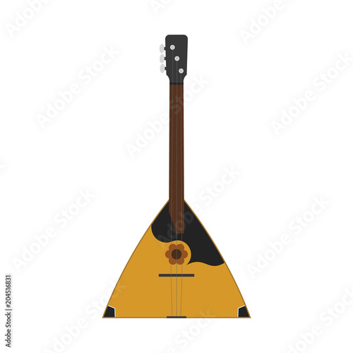 Vector illustration of a balalaika in cartoon style isolated on white background