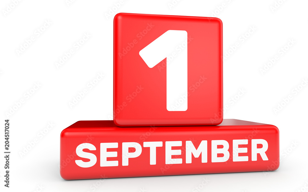 September 1. Calendar on white background. September 1. Calendar on white background.