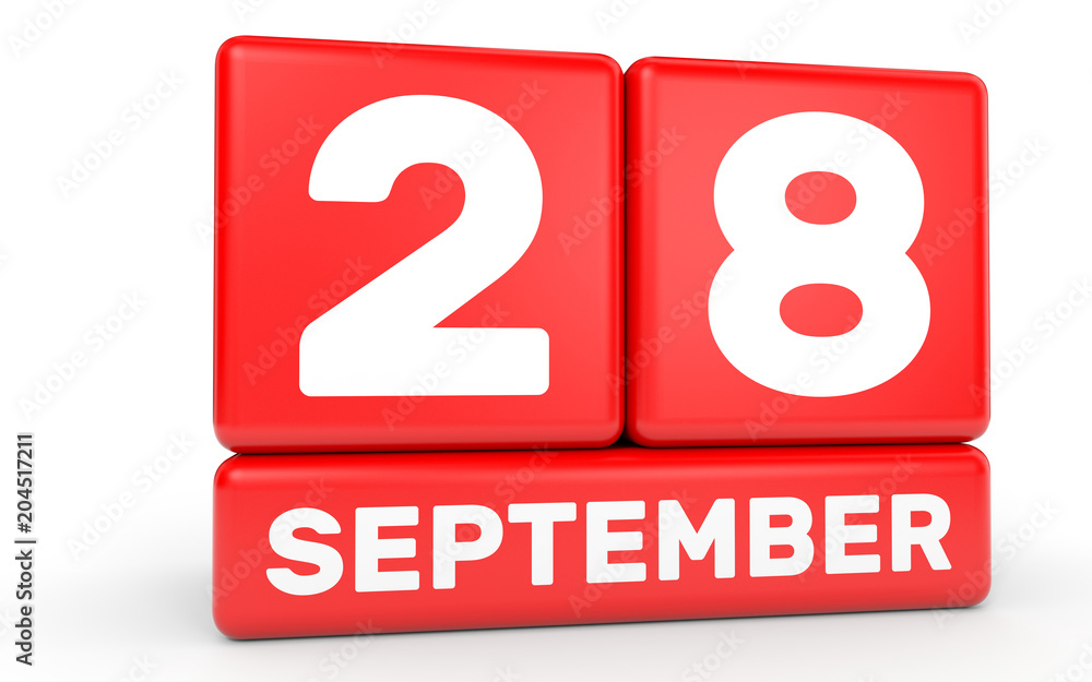 September 28. Calendar on white background. September 28. Calendar on white background.