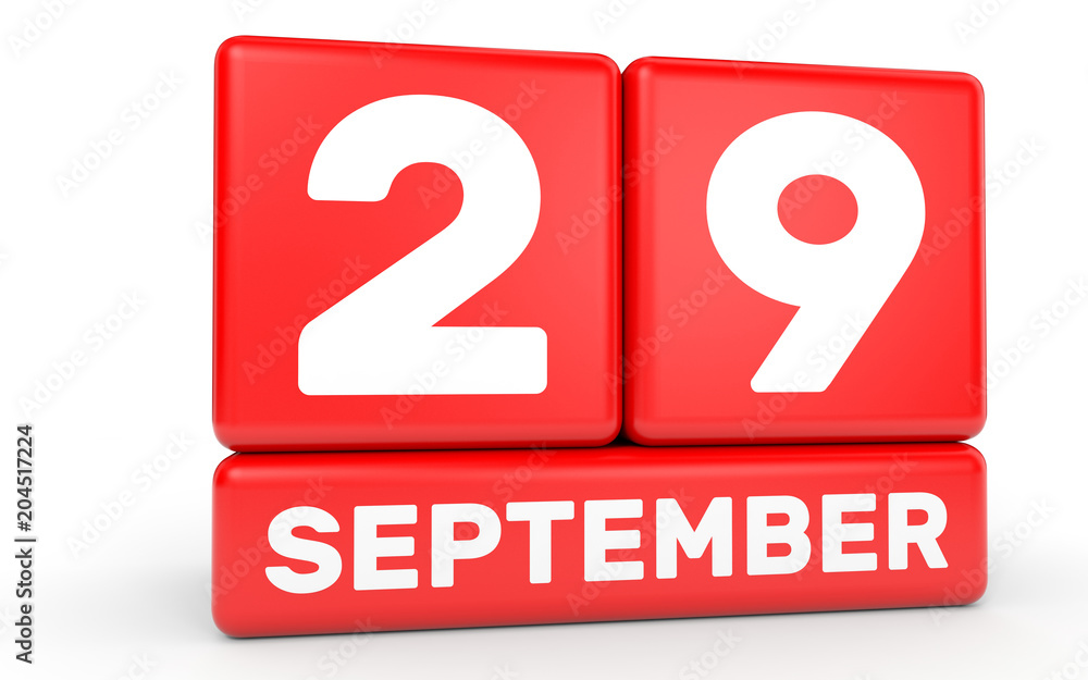 September 29. Calendar on white background. September 29. Calendar on white background.