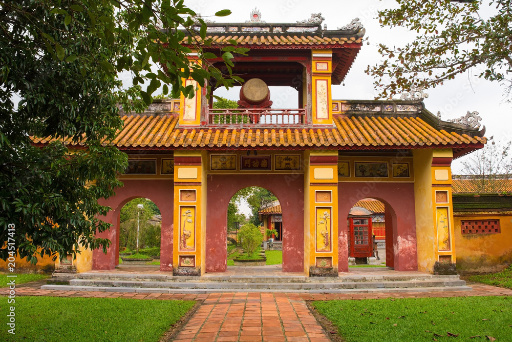 The gate to The To Mieu Temple in the Imperial City, Hue, Vietnam
