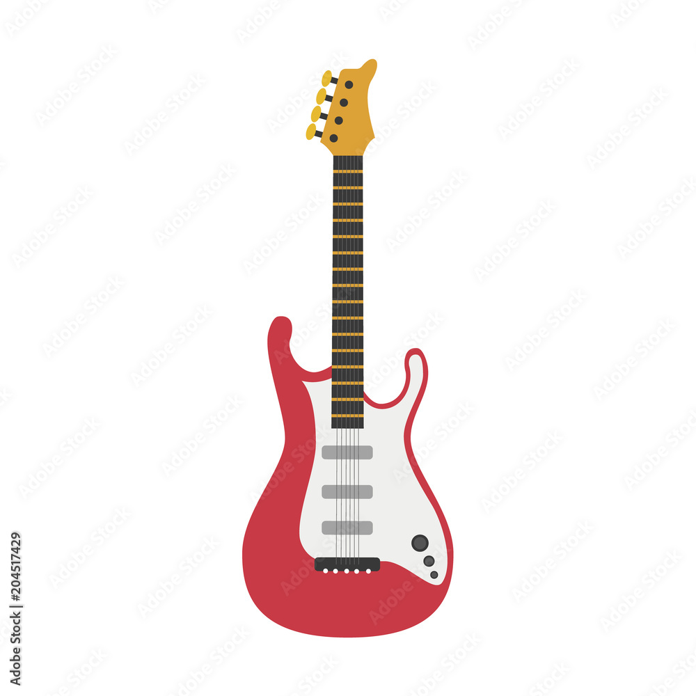 Vector illustration of an Electric guitar in cartoon style isolated on white background Stock Vector | Adobe Stock Vector illustration of an Electric guitar in cartoon style isolated on white background Stock Vector | Adobe Stock