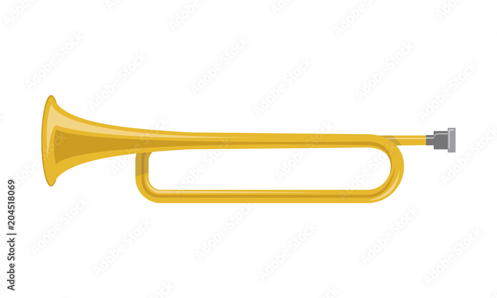 Vector illustration of a trumpet in cartoon style isolated on white background Vector illustration of a trumpet in cartoon style isolated on white background