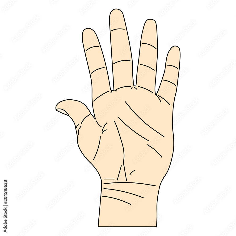 Hand in style filled lines Hand in style filled lines