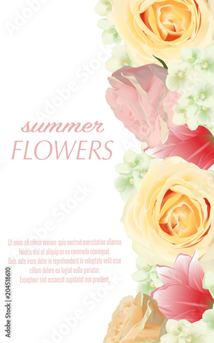 Modern floral pattern for greeting card or wedding invitation.