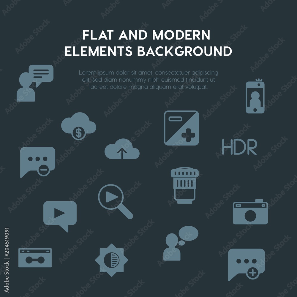 cloud and networking, chat and messenger, video, photos fill vector icons and elements background concept on dark background.Multipurpose use on websites, presentations, brochures and more cloud and networking, chat and messenger, video, photos fill vector icons and elements background concept on dark background.Multipurpose use on websites, presentations, brochures and more