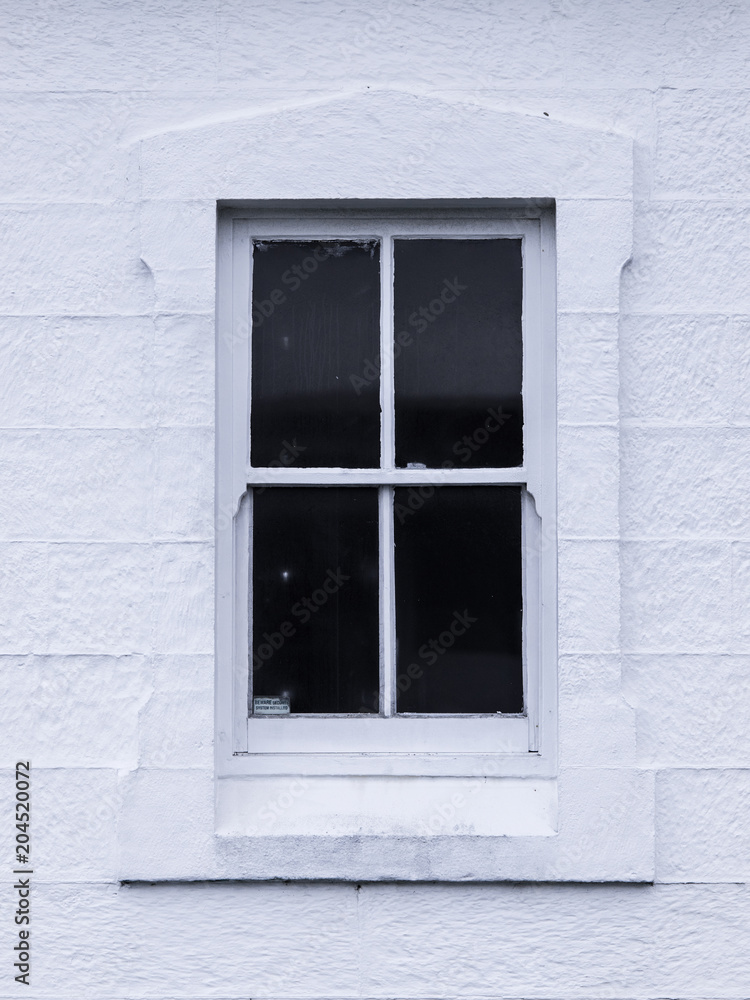 Front view of white window. Front view of white window.