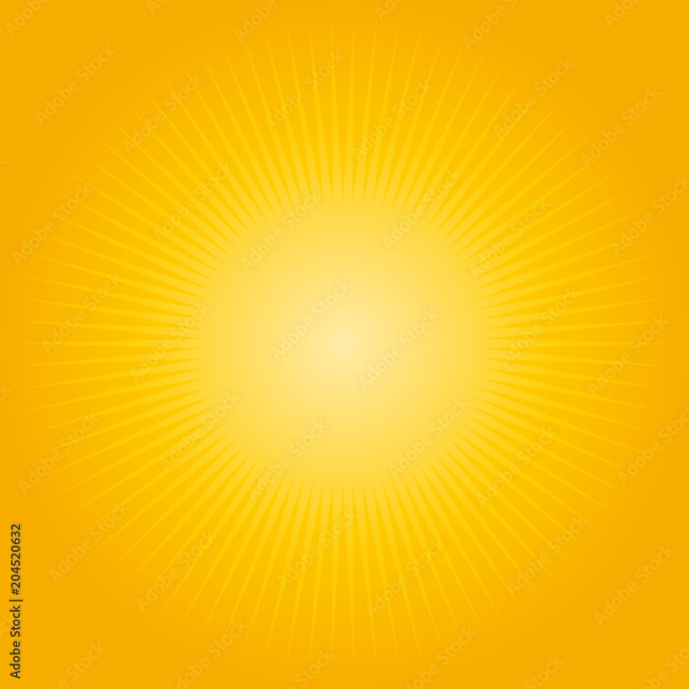 Yellow and orange, starburst & sunburst hot vector summer background. Yellow and orange, starburst & sunburst hot vector summer background.