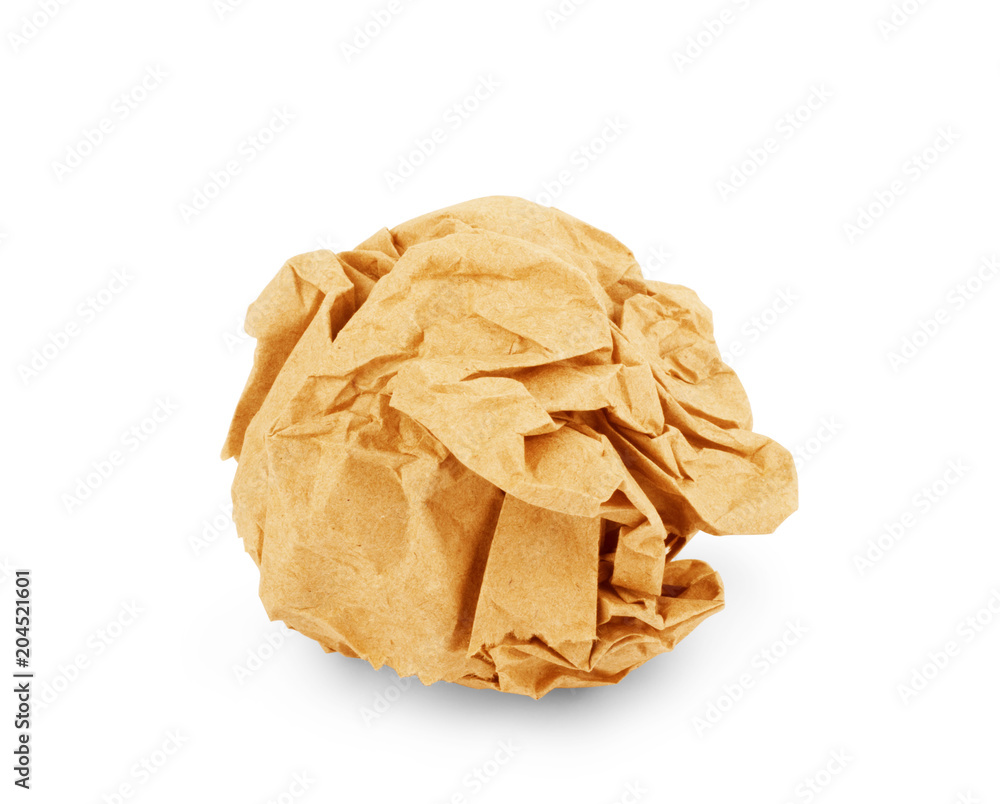 Crumpled paper on white background Crumpled paper on white background