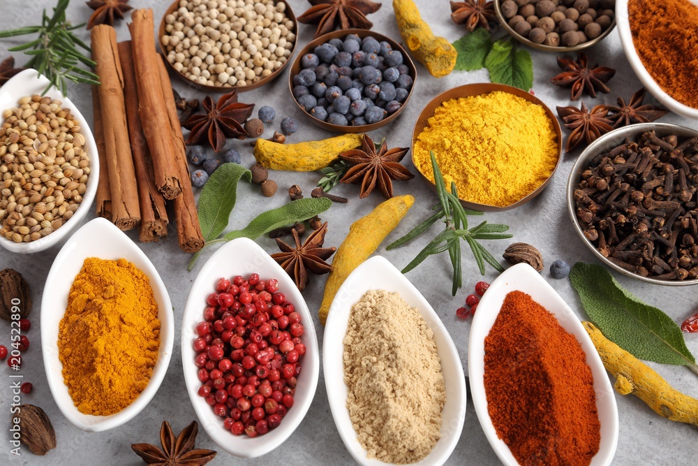 Spices and herbs.