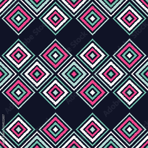 Ethnic boho seamless pattern. Traditional ornament. Geometric background. Folk motif. Textile rapport.